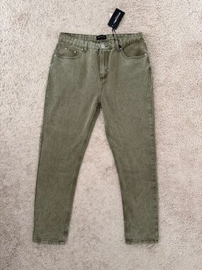 PrettyLittleThing Khaki Washed Khaki Straight Leg Jean Women’s Size 10 NEW
